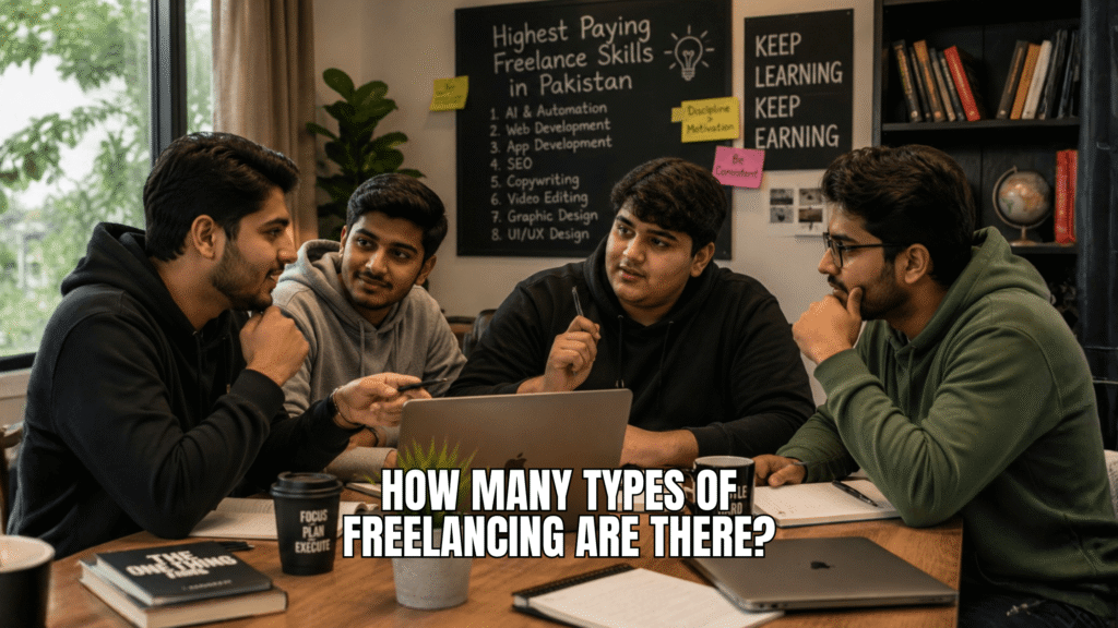 Student discussing, which type of freelancing they will start.